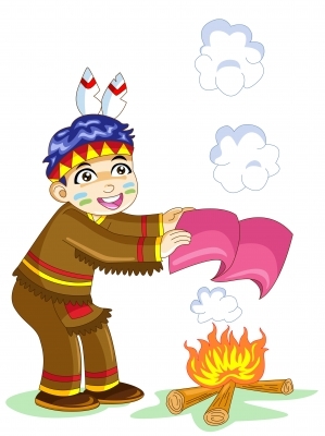 boy making fire