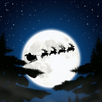 moon with santa