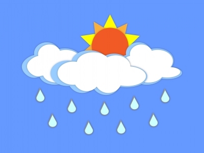 rain cloud over the sun